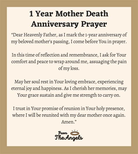 1 Year Mother’s Death Anniversary: 6 Prayers For .